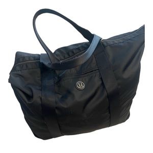 Lululemon large black tote gym bag travel bag